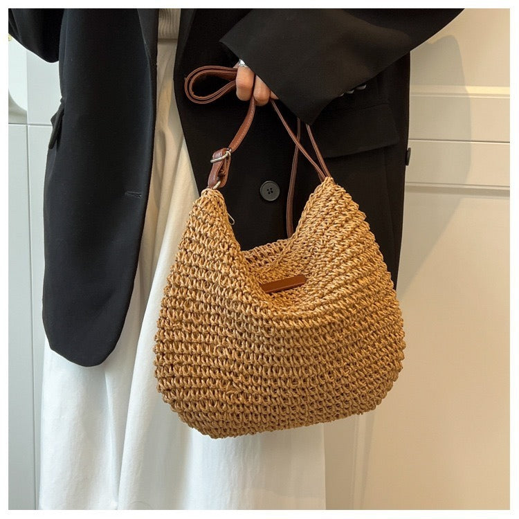 Summer Large-Capacity Handwoven Crossbody Bag