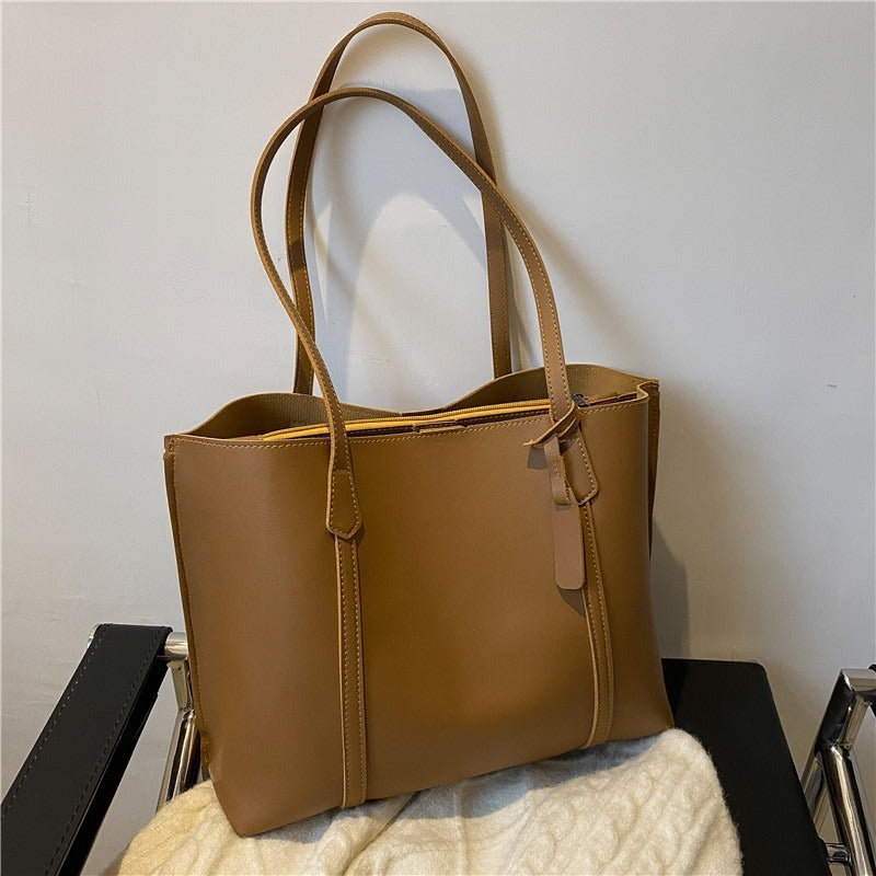 Soft Leather Tote Shoulder Bag