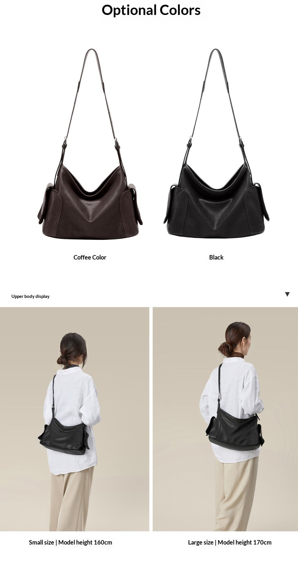 Genuine Leather Dual Handle Crossbody Bag