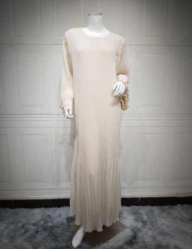 Muslim Dubai Chiffon Pleated Maxi Dress
