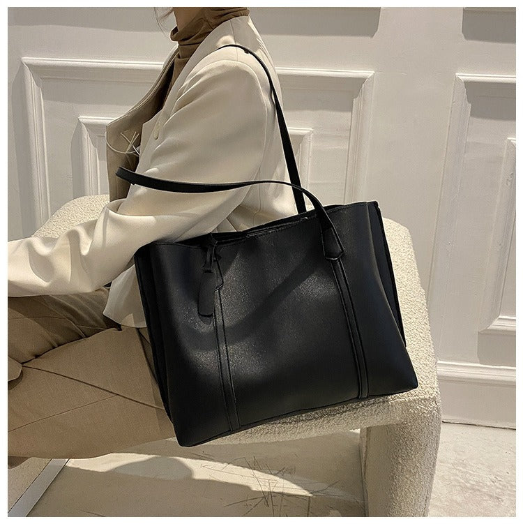 Soft Leather Tote Shoulder Bag