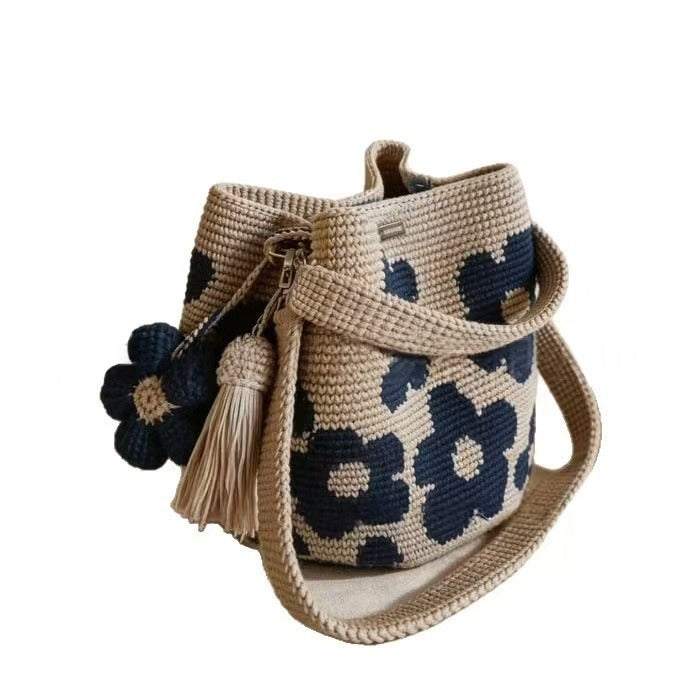 Handmade Crochet Flower Tote Bag