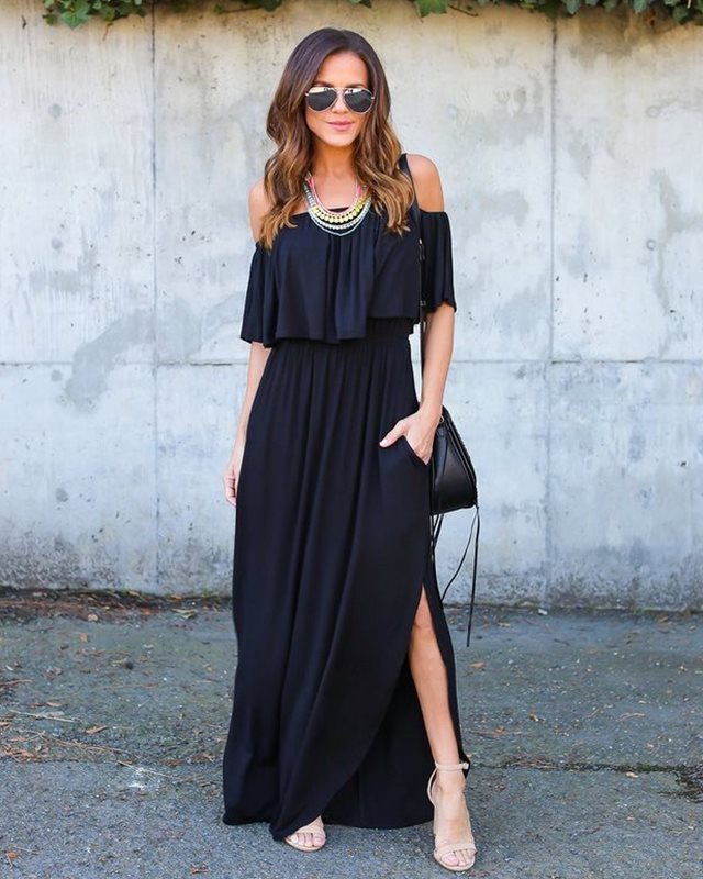 Summer Boho Maxi Dress for Women - Casual Beach Style