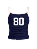 RoseSeek Girl's Sleeveless Jersey Shirts Number Graphic Camisole Tops Workout Sports Y2K Top Blue 11Y