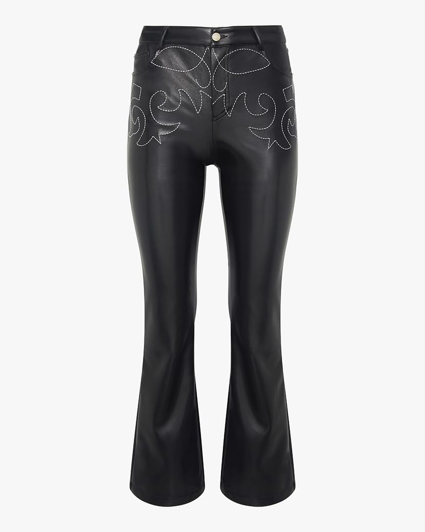 WEWOREWHAT Women's Low Rise Western Pant, Black, 2