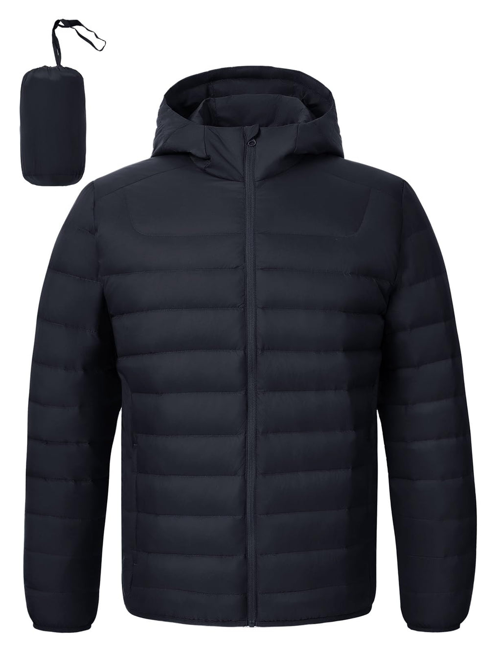 Packable Puffer Jacket – Navy Blue