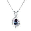 SMILEST June Birthstone Necklaces for Women, Sterling Silver Simulate Alexandrite Necklace June Birthstone Charms Necklace Anniversary Birthday Gifts for Wife Mom