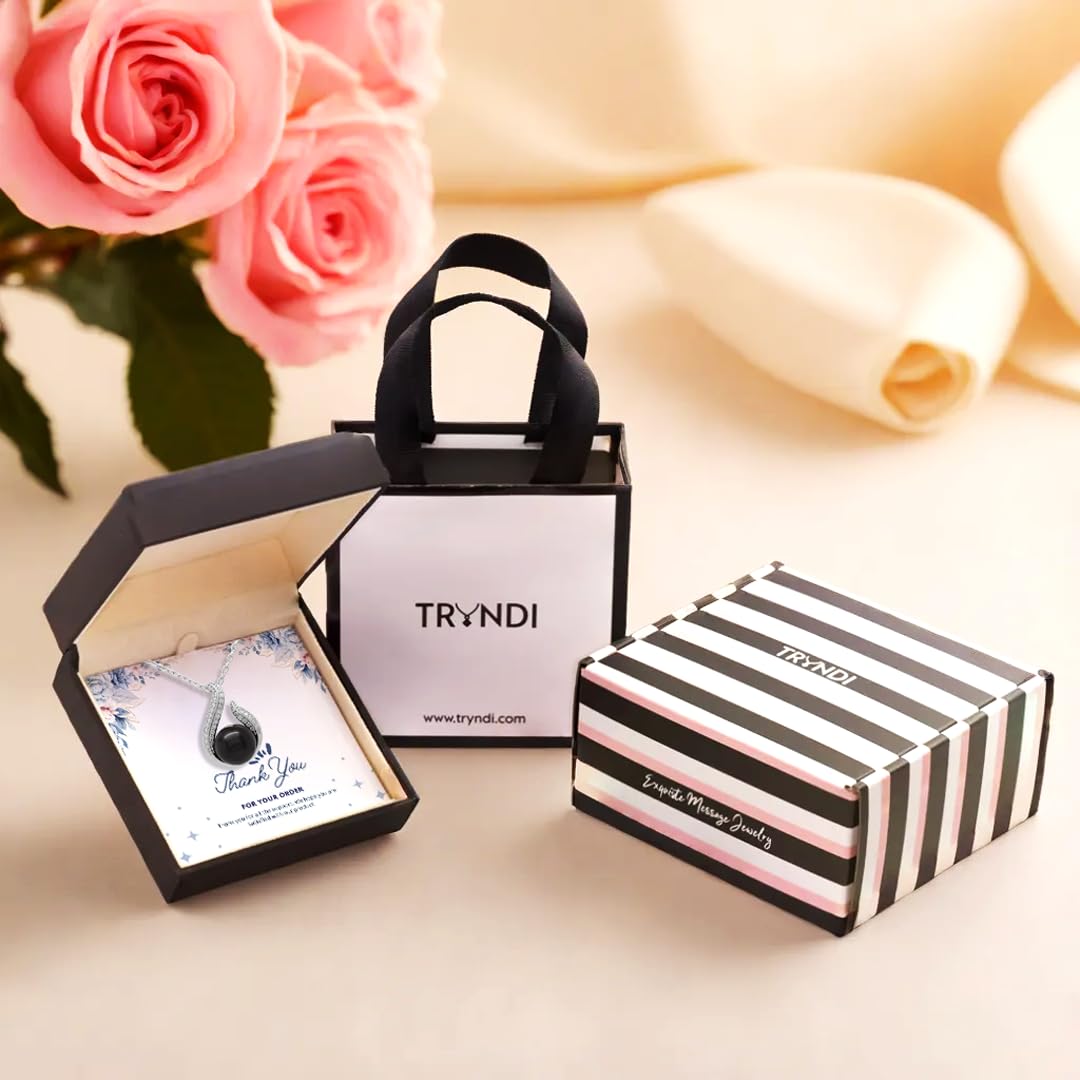 TRYNDI Real Tahitian Black Pearl Necklace Gifts for Women - Larger 11-12mm Luxury Pearl, Mothers Day Gifts For Wife - Christmas Valentines Soulmate Necklace For Women (Black Pearl Hook)