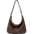NIUEIMEE ZHOU Hobo Bags for Women Foldable Vegan Leather Shoulder Handbag Slouchy Tote Crossbody Purses