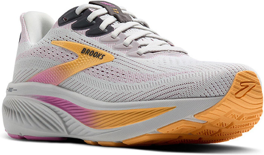 Brooks Women’s Ghost 17 Neutral Running Shoe - Oyster/Apricot/Pink - 8 Medium