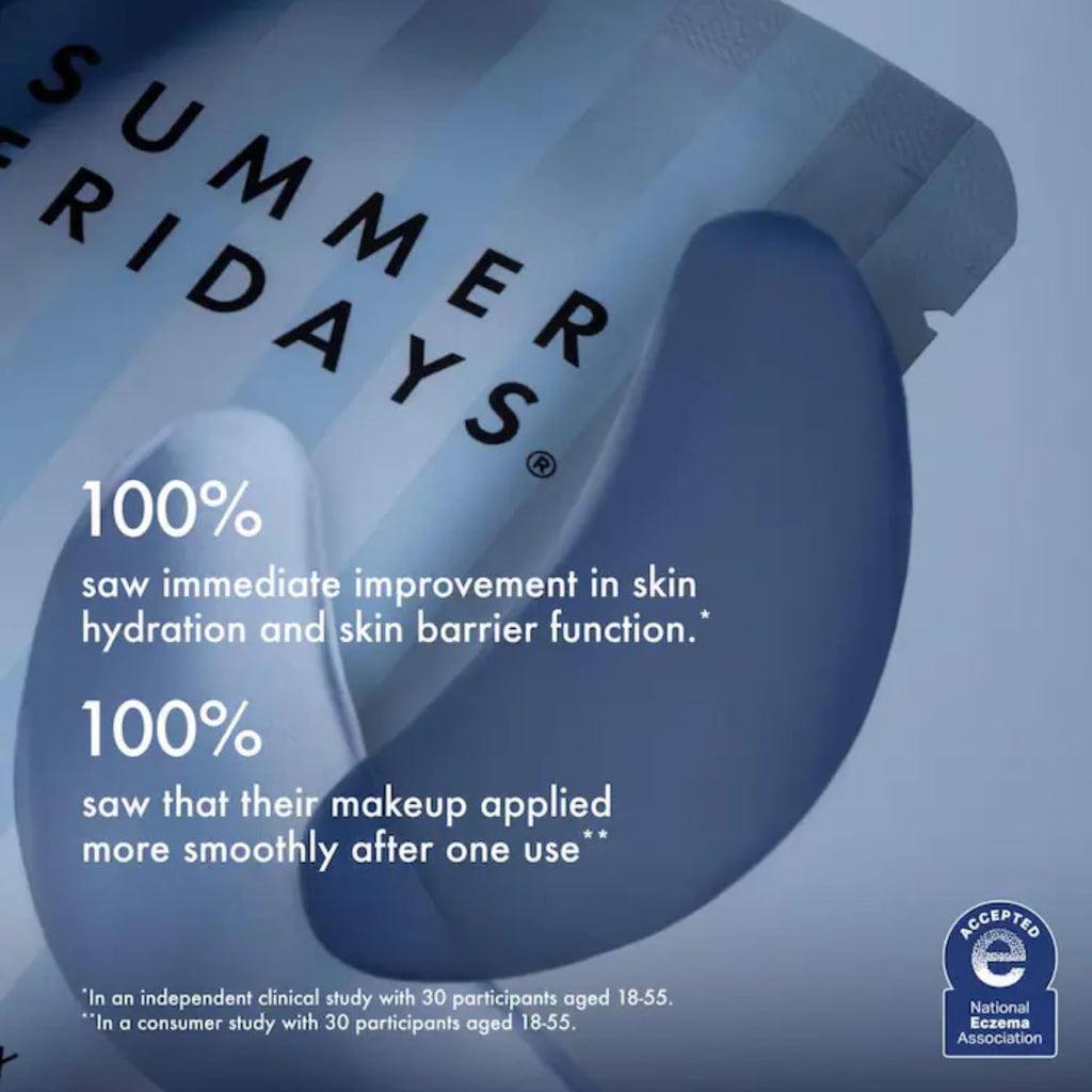 Summer Fridays Jet Lag Hydrating Eye Patches - De-puffing Hydrogel Under Eye Masks with Hyaluronic Acid, Caffeine + Peptides - Soothing + Refreshing At-Home + Travel Skin Care (6 Pairs)
