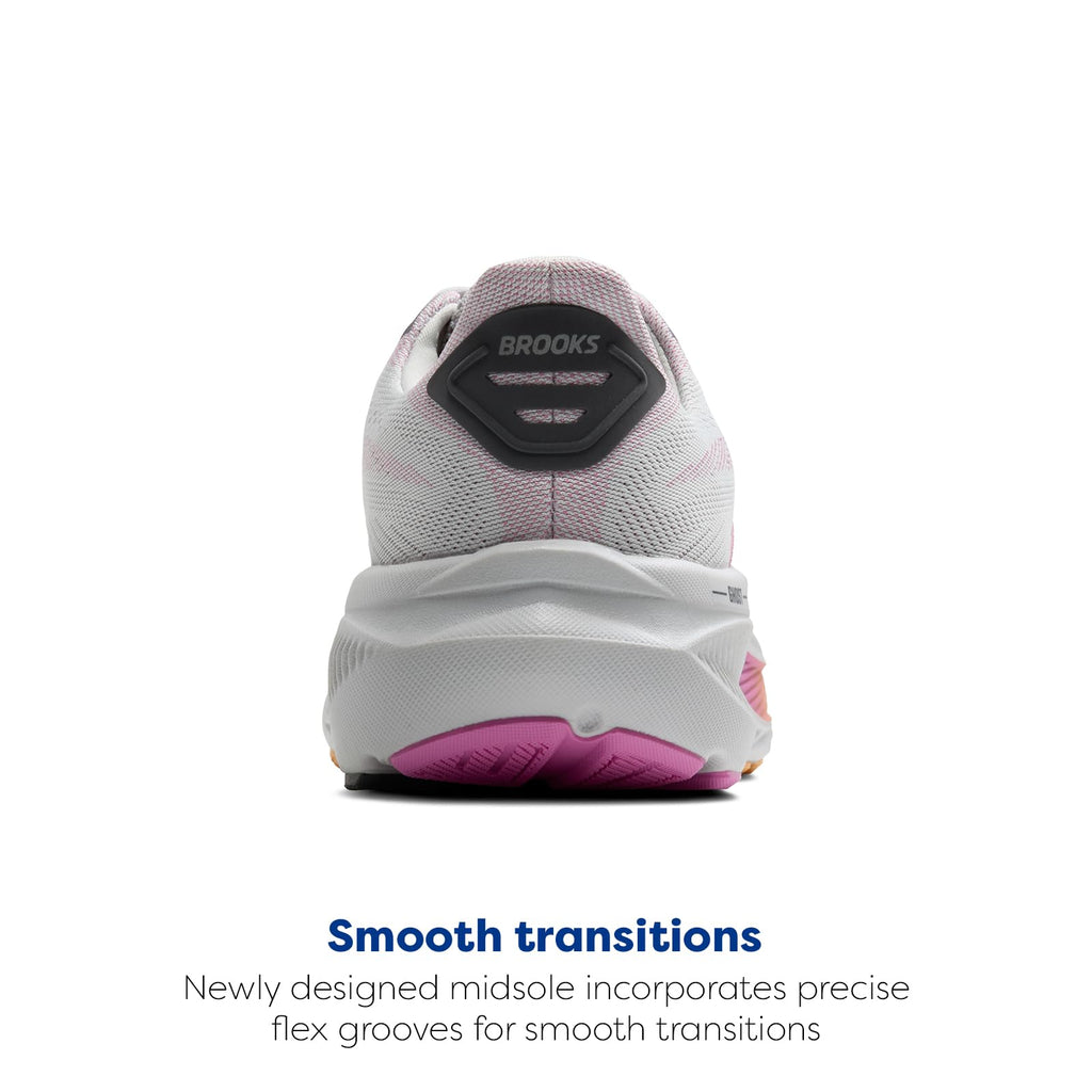Brooks Women’s Ghost 17 Neutral Running Shoe - Oyster/Apricot/Pink - 8 Medium