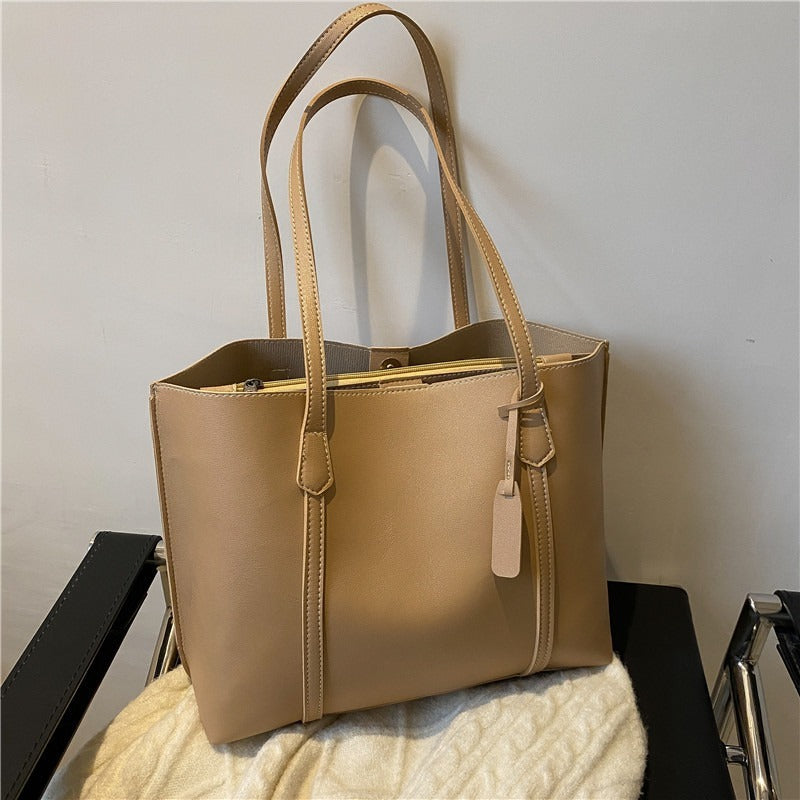 Soft Leather Tote Shoulder Bag