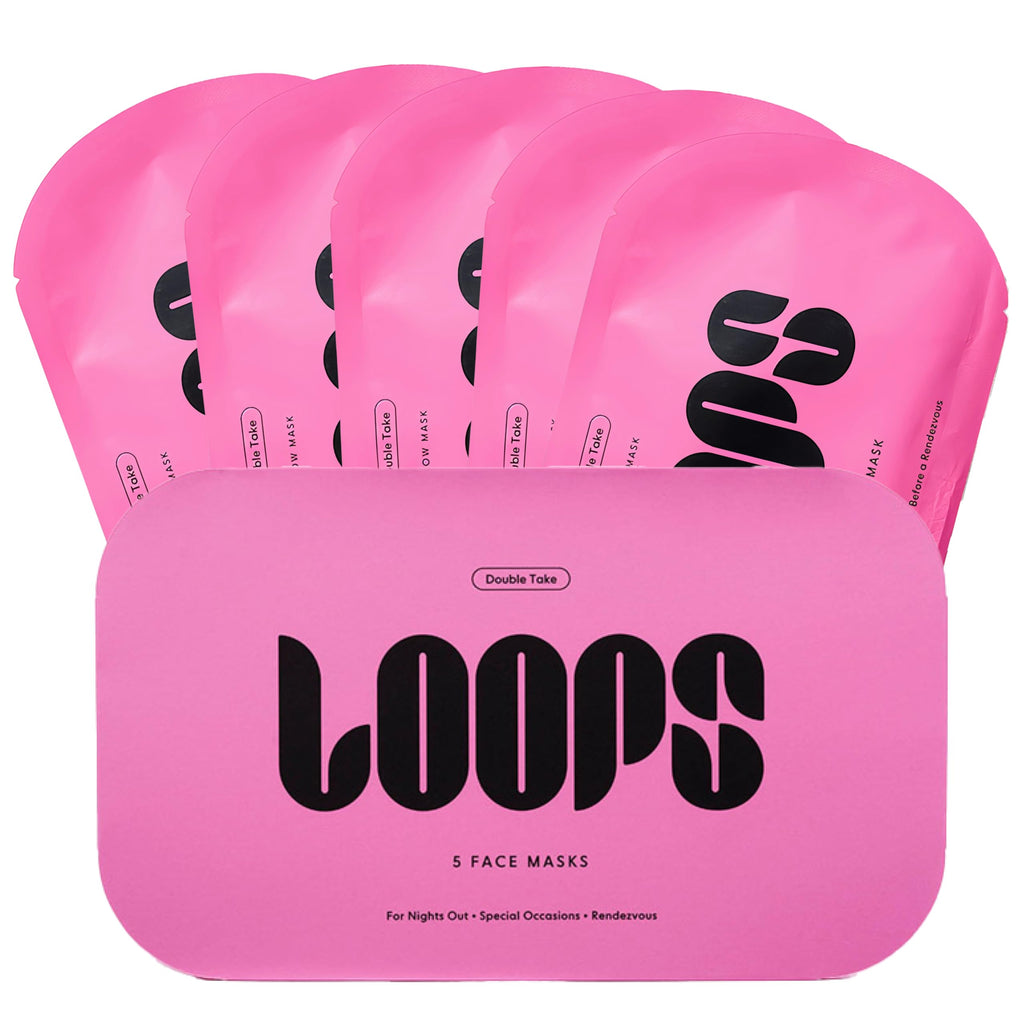 LOOPS DOUBLE TAKE - Glow Korean Hydrogel Face Masks - Calms and Soothes Skin - Refine Pores and Smooth for a Flawless Face - Hydrating Skin Mask Face Mask Leaves You Refreshed and Loumonus 5pc