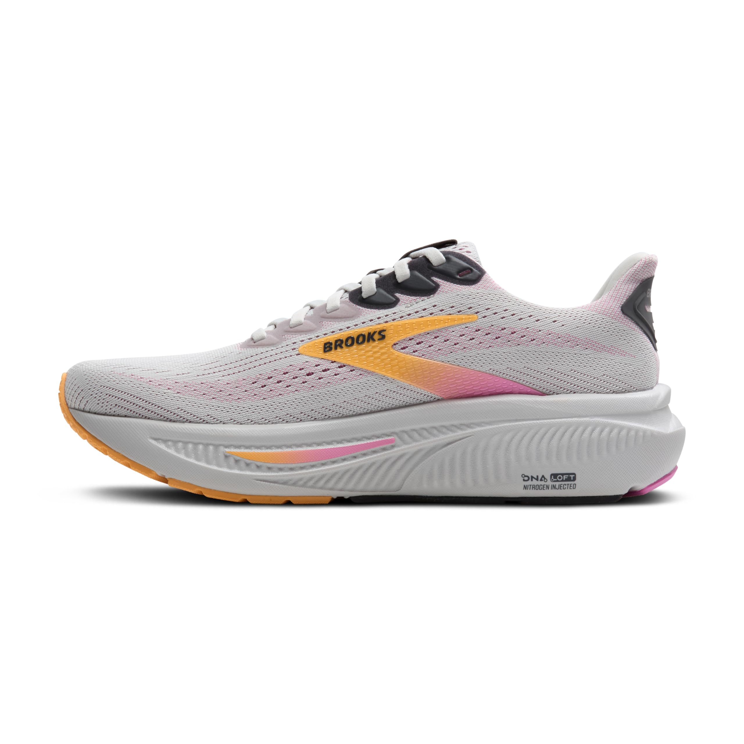 Brooks Women’s Ghost 17 Neutral Running Shoe - Oyster/Apricot/Pink - 8 Medium
