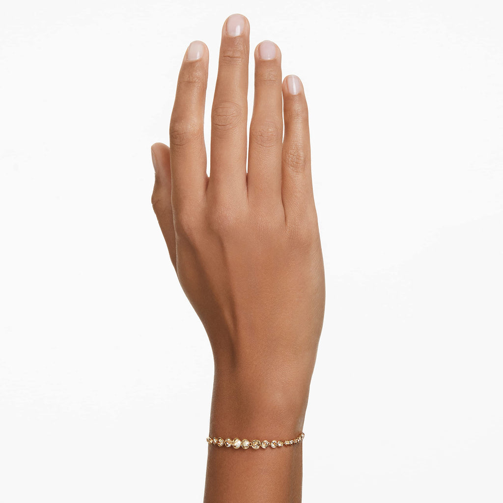Swarovski Imber Emily Bracelet, Round Pink Crystals on Rose Gold-Tone Finished Band, Part of the Imber Emily Collection