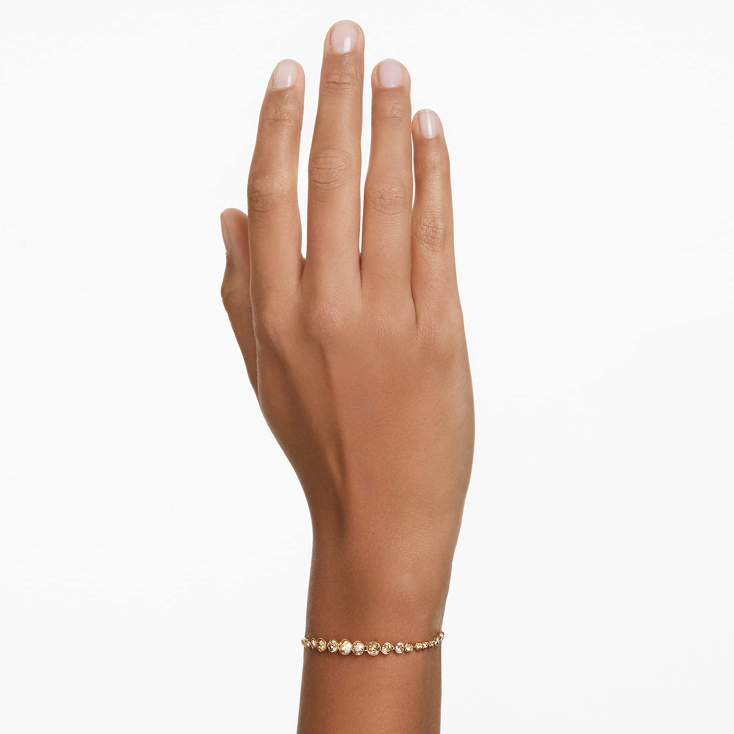 Swarovski Imber Emily Bracelet, Round Pink Crystals on Rose Gold-Tone Finished Band, Part of the Imber Emily Collection