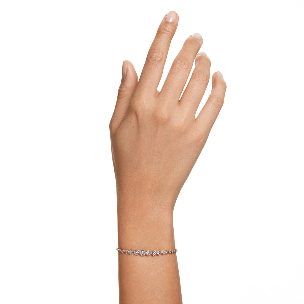 Swarovski Imber Emily Bracelet, Round Pink Crystals on Rose Gold-Tone Finished Band, Part of the Imber Emily Collection