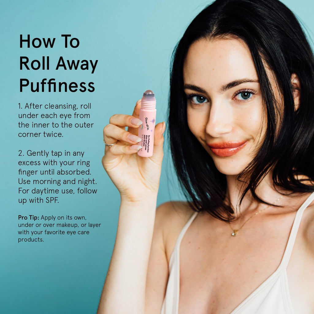 grace & stella Under Eye Brightener Roller - Airplane Travel Essentials - Travel Size Toiletries - Retinol & Caffeine Eye Serum for Puffiness, Dark Circles, Wrinkles - Vegan Skincare (15ml / 0.51floz)