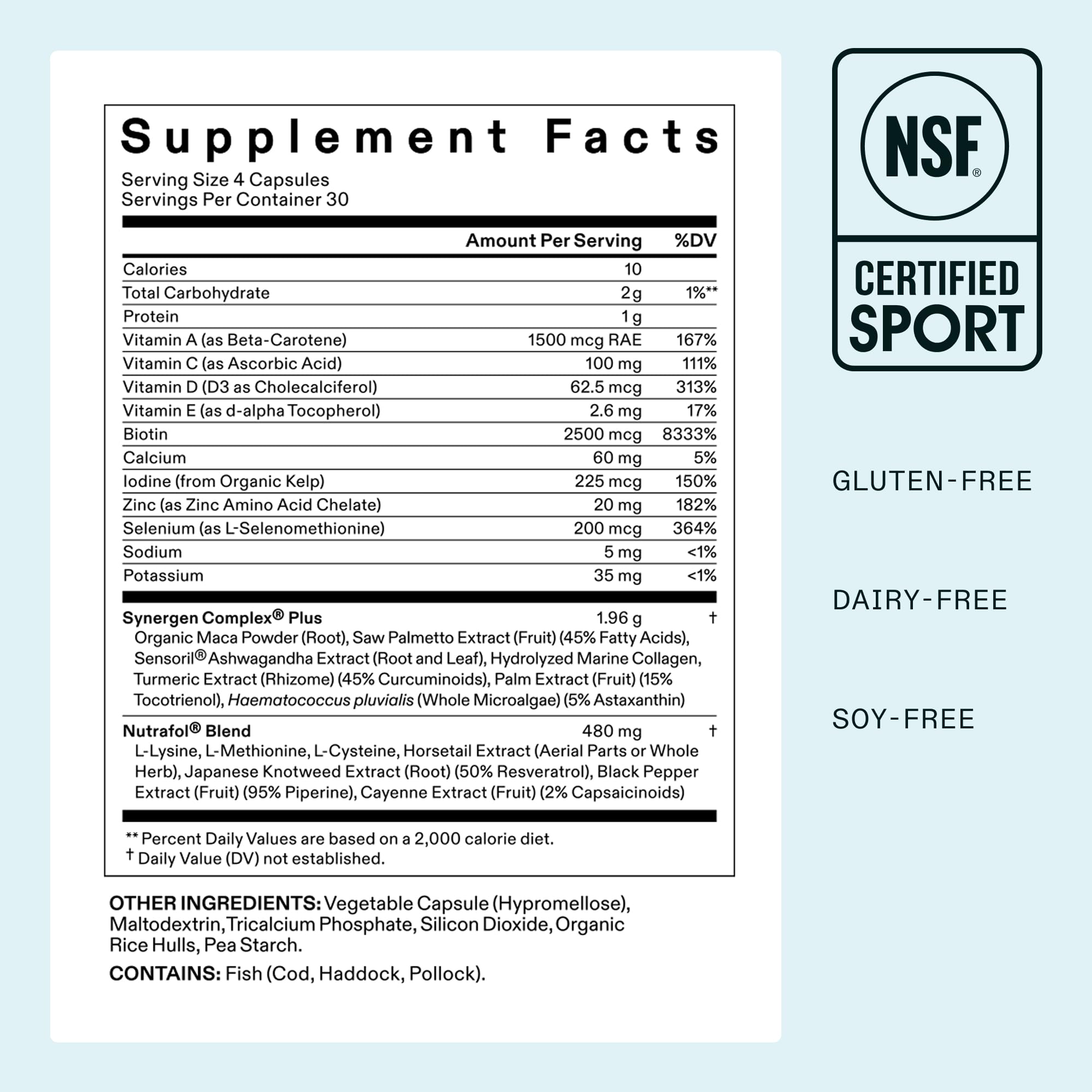Nutrafol Women's Balance Hair Growth Supplements, Ages 45 and Up, Clinically Tested for Visibly Thicker Hair and Scalp Coverage, Dermatologist Recommended - 1 Month Supply