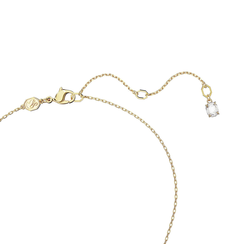 Swarovski Dextera Pendant, Interlocking loop, Clear, Gold-tone Finish