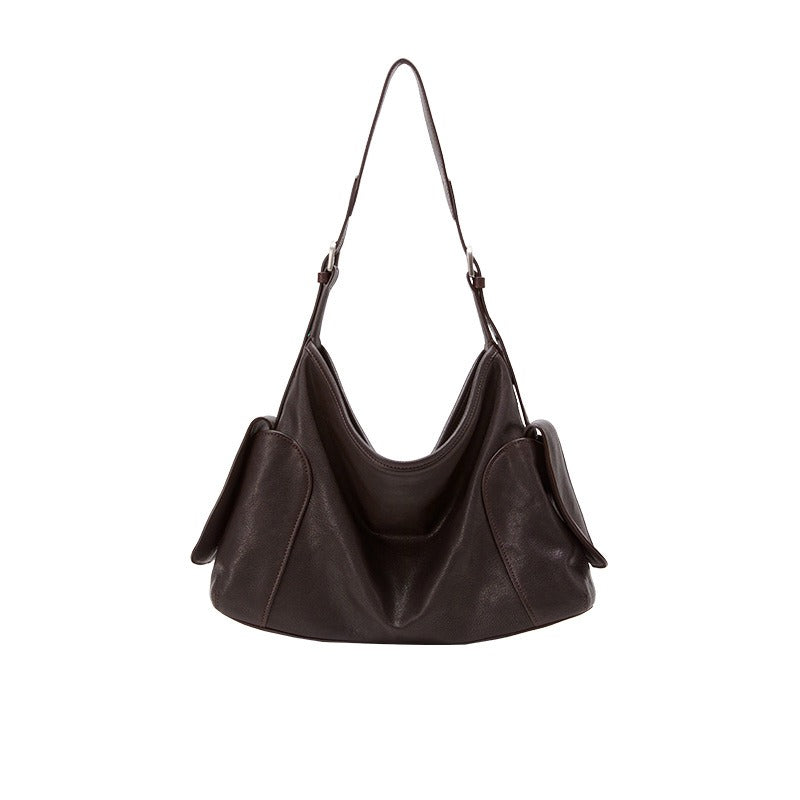 Genuine Leather Dual Handle Crossbody Bag