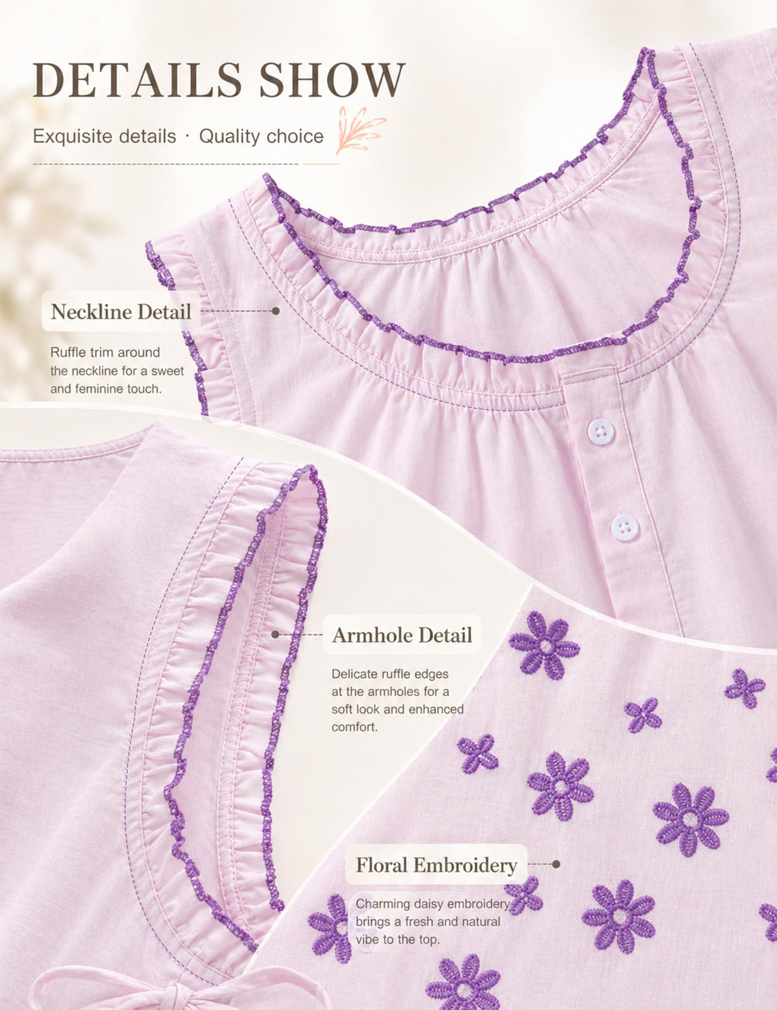 Womens Summer Boho Embroidered Tops People Free Tank Dupes Tops Button Down Cami Beach Vacation Flowy Vest Sleeveless Blouses Crop Top Purple
