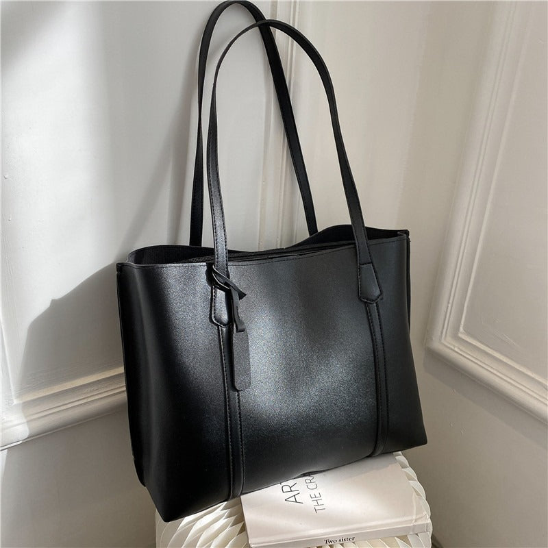 Soft Leather Tote Shoulder Bag