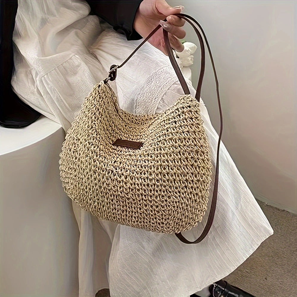 Summer Large-Capacity Handwoven Crossbody Bag
