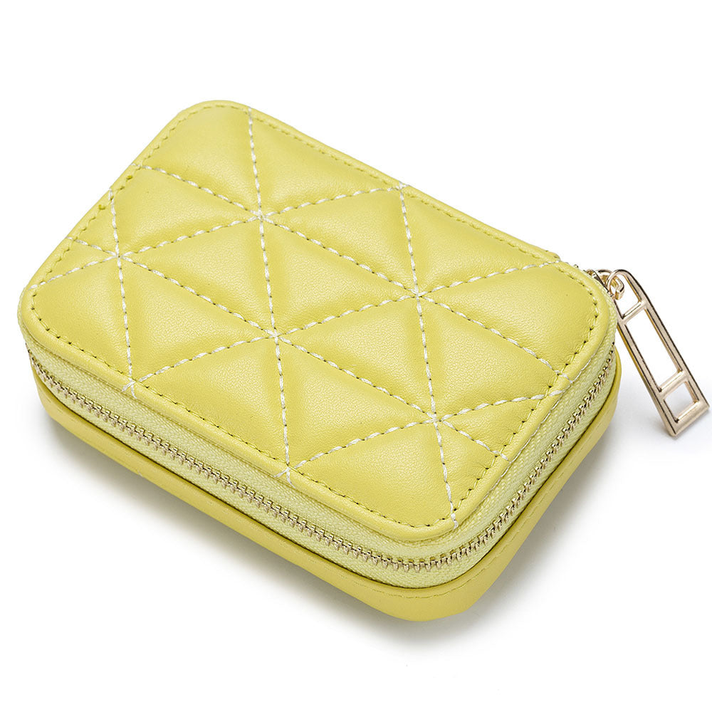 Fashionable Leather Earphone Bag with Mini Cosmetic Purse