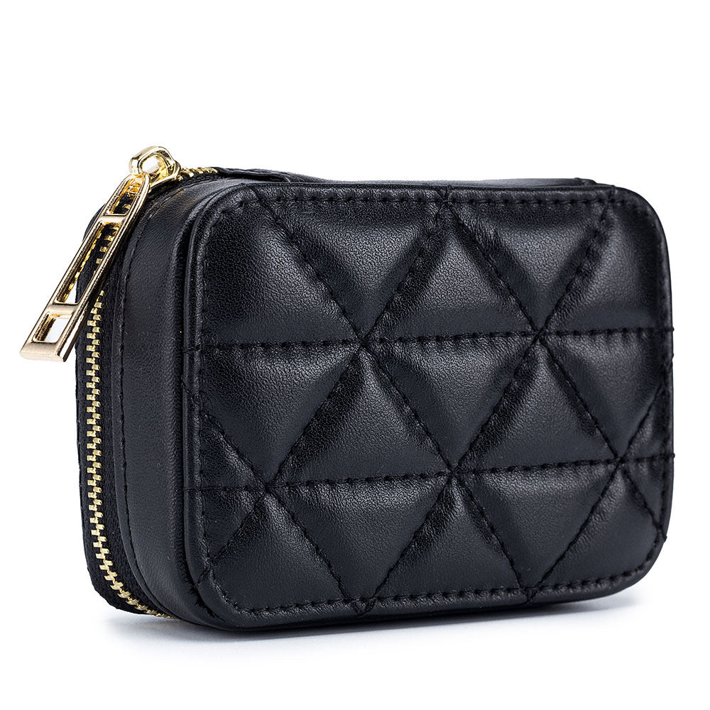 Fashionable Leather Earphone Bag with Mini Cosmetic Purse