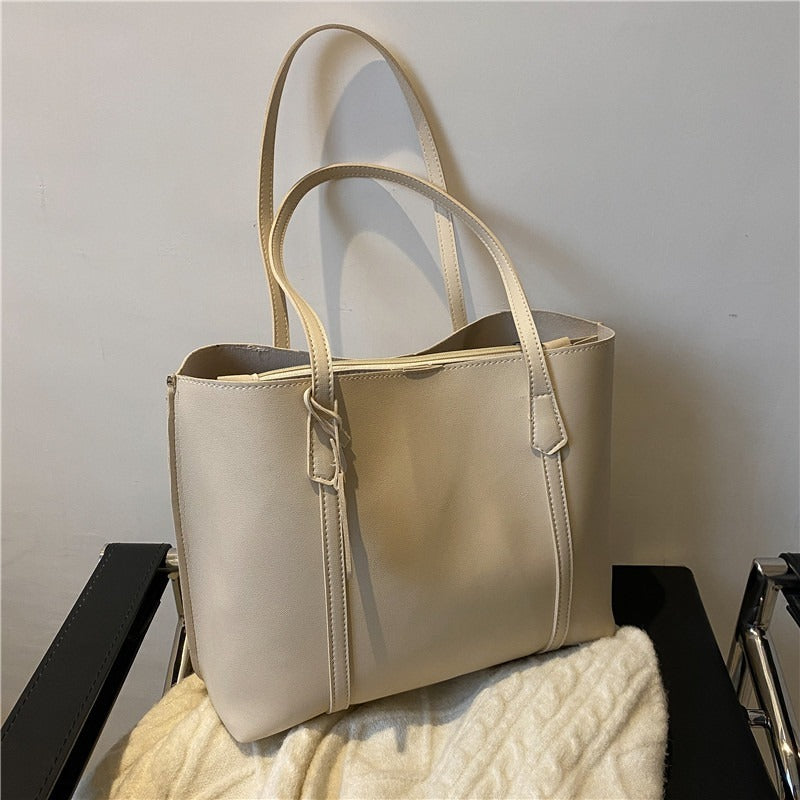 Soft Leather Tote Shoulder Bag