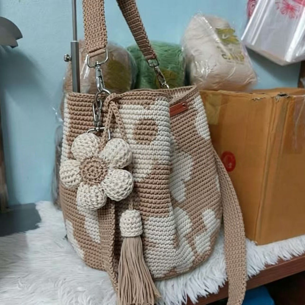 Hand Crochet Flower Tote Bag