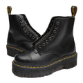 Women's Black Leather Boots with Muffin Bottom