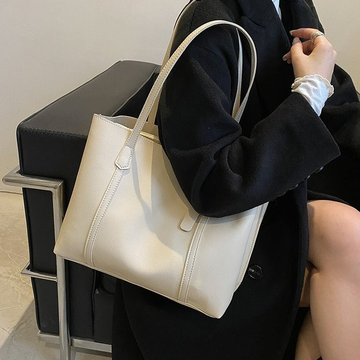 Soft Leather Tote Shoulder Bag