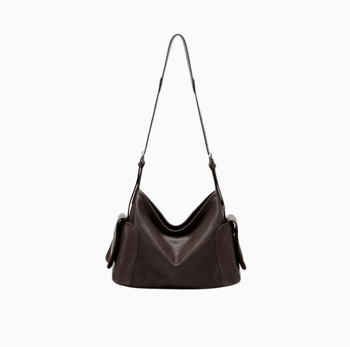 Genuine Leather Dual Handle Crossbody Bag